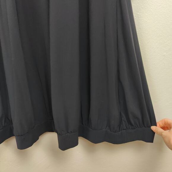 Beatrice B Commessa Dress Womens 8 Black Hooded Ponte Pleated Long Sleeve - Picture 3 of 10